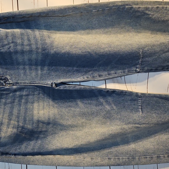 PTCLWide Leg Jeans High‎ Rise Distressed Relaxed Fit Denim Blue Size 28 - Picture 3 of 13